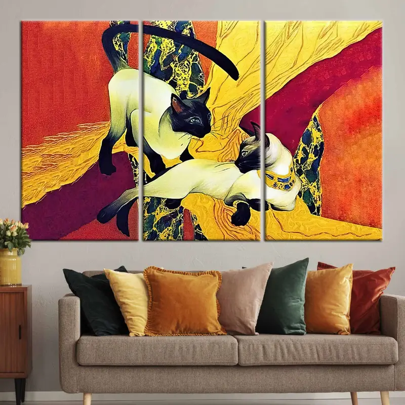 Siamese Cats, Gustav Klimt Painting, Siamese Cats Canvas, Gustav Klimt, Klimt Painting, Reproduction Wall Art, Famous Wall Art, Cat Print, - 2