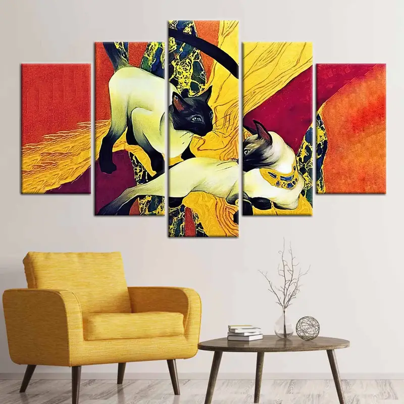 Siamese Cats, Gustav Klimt Painting, Siamese Cats Canvas, Gustav Klimt, Klimt Painting, Reproduction Wall Art, Famous Wall Art, Cat Print, - 5
