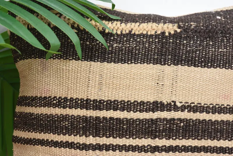 Kilim Cushion Sham, Boho Pillow Sham Cover, Cushion Cover, Traditional Pillow Case, 12x12 Beige Cushion Case, Antique Pillows - 2
