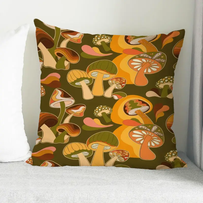Mushroom Pattern Printed Pillow: Minimal, Trendy Home Decor