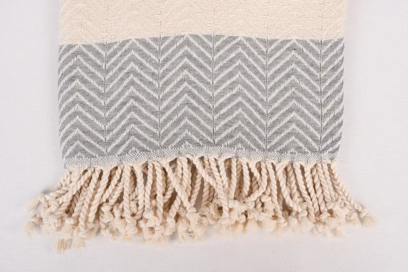 Handmade Gift, Thin towel, 70x40 Cotton Zig zag Towel, Yoga Towel, Best Wedding Gift, Baby Boy Gift, Luxury Turkish Bath Towel, Bachelorette Gifts - 3