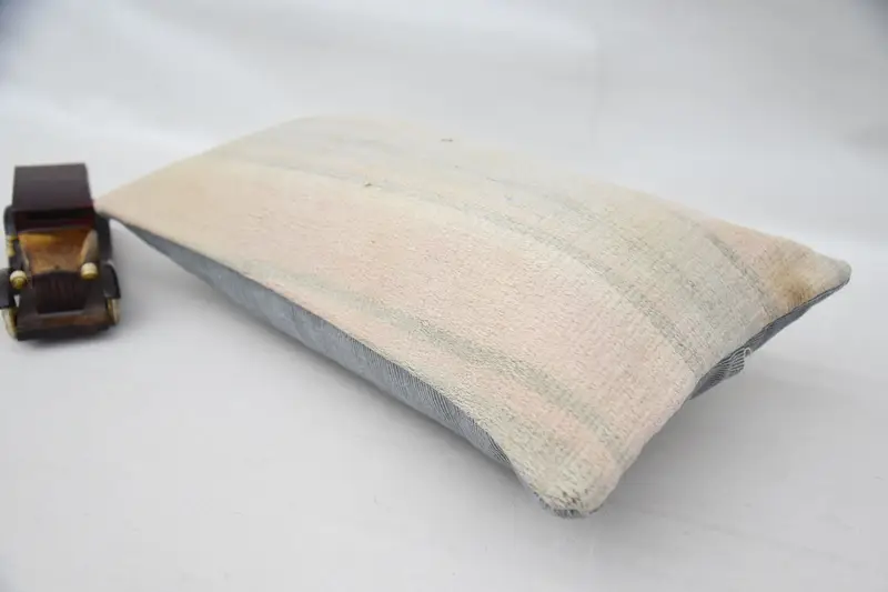 Kilim Pillow, Turkish Pillow, Throw Kilim Pillow, 12x20 Pink Cushion Cover, Bohemian Cushion Cushion Cover, Cushion, Bright Pillow - 6