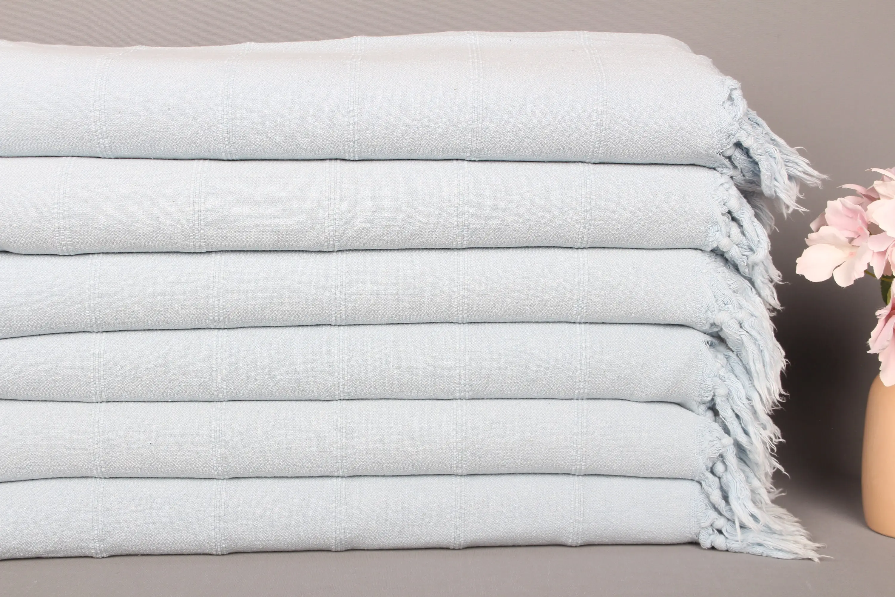 Personalized Monogrammed Hand Towel Cotton Baby Blue, 22x36 Inches - 1