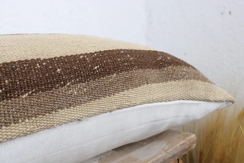 Turkish Pillow, 12x36 Beige Pillow, Indoor Pillow Case, Pattern Throw Pillow Cover, Cushion, Vintage Kilim Pillow, Boho Pillow Sham Cover - 6