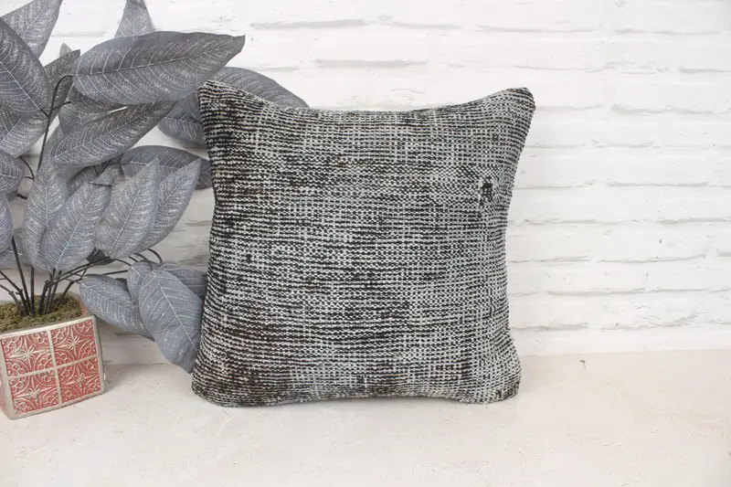 Wholesale Pillow Cover, 16x16 Brown Pillow Case, Kilim Pillow, Crochet Pattern Pillow Cover, Kilim Cushion Sham, Kilim Pillow Cover, Cushion Case - 1