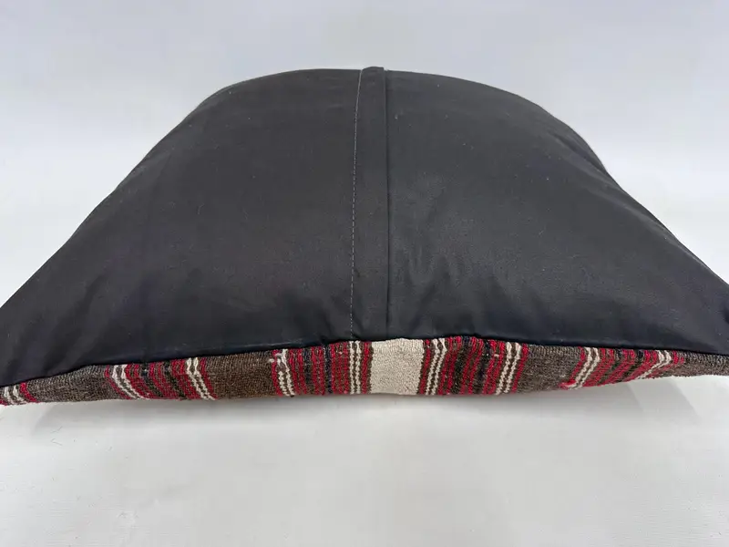 Neutral Pillow, Boho Pillow, 24x24 Red Pillow, Cushion Case, Vintage Kilim Throw Pillow, Boho Pillow Sham Cover, Ikat Pillow Case - 7