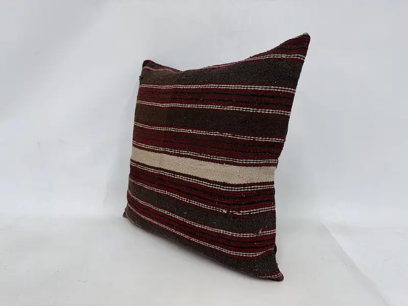 Neutral Pillow, Boho Pillow, 24x24 Red Pillow, Cushion Case, Vintage Kilim Throw Pillow, Boho Pillow Sham Cover, Ikat Pillow Case - 4