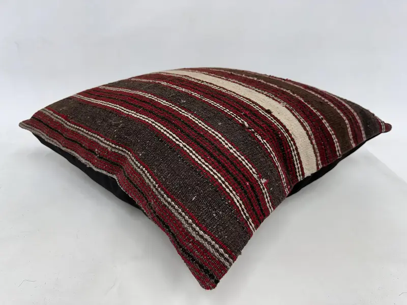 Neutral Pillow, Boho Pillow, 24x24 Red Pillow, Cushion Case, Vintage Kilim Throw Pillow, Boho Pillow Sham Cover, Ikat Pillow Case - 6