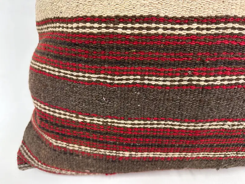 Neutral Pillow, Boho Pillow, 24x24 Red Pillow, Cushion Case, Vintage Kilim Throw Pillow, Boho Pillow Sham Cover, Ikat Pillow Case - 2