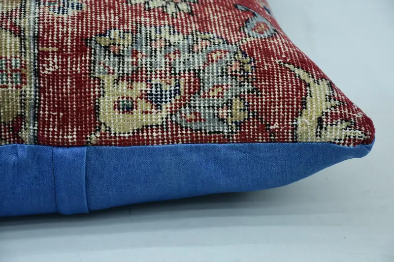 Cushion, Turkish Pillow, Vintage Kilim Throw Pillow, Ethnic Pillow Cover Cushion Cover, 24x24 Red Pillow Case, Ethnical Kilim Rug Pillow - 4