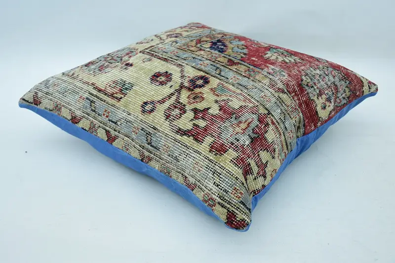 Cushion, Turkish Pillow, Vintage Kilim Throw Pillow, Ethnic Pillow Cover Cushion Cover, 24x24 Red Pillow Case, Ethnical Kilim Rug Pillow - 5