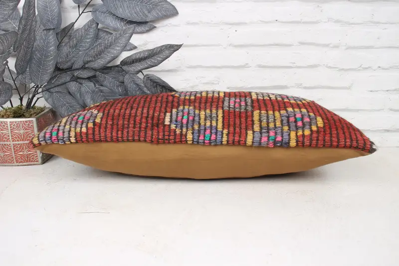 Gift Pillow, Cushion Cover, 12x24 Red Pillow Case, Neutral Pillow Cover, Ethnical Kilim Rug Pillow, Aesthetic Cushion Cover, Pillow for Couch - 5