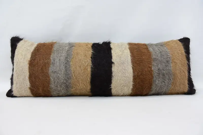16x48 Brown Cushion, Pillow Cover, Interior Designer Pillow, Vintage Kilim Throw Pillow, Ethnical Kilim Rug Pillow, Traditional Cushion Case - 1