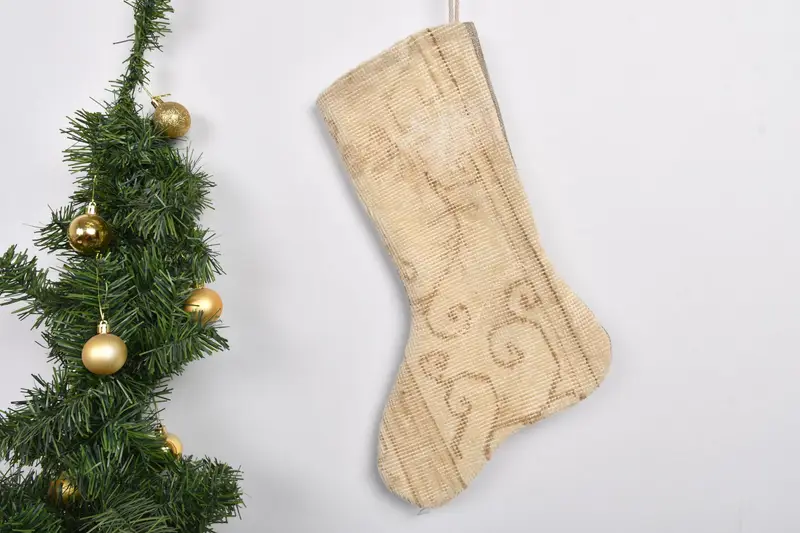 Patrón de adornos navideños, calcetín navideño de 7 pulgadas de ancho