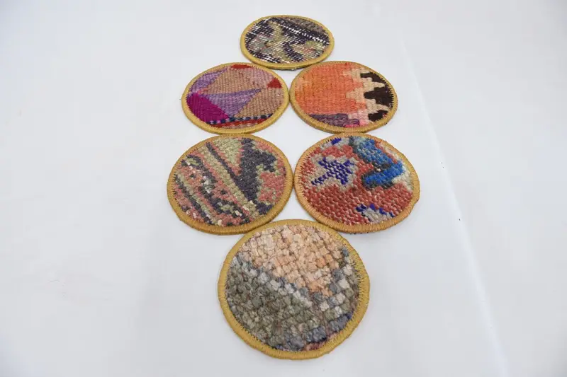 Posavasos redondo bohemio, posavasos de mesa naranja y bronce