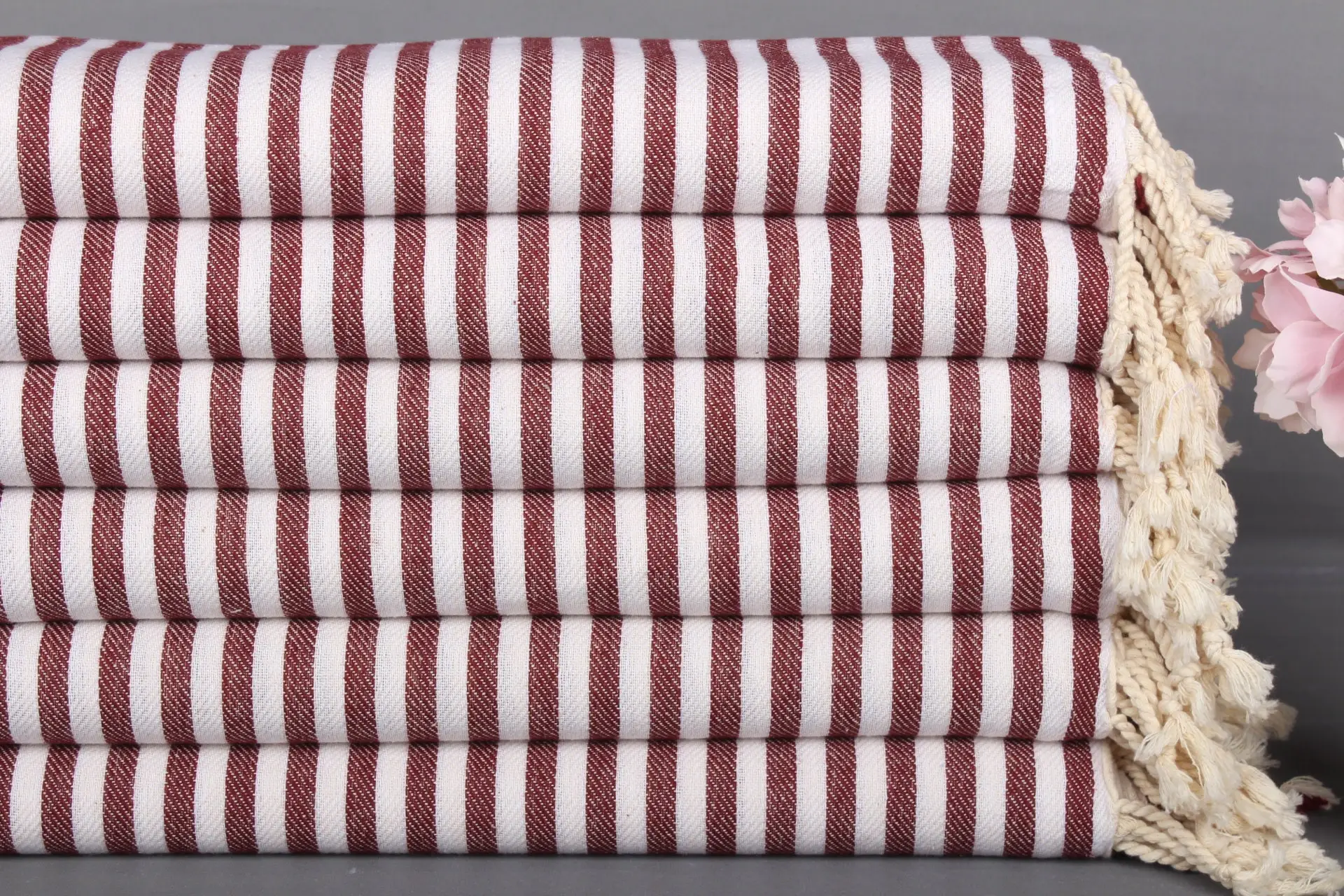 Personalized Beach Towel Turkish Cotton Burgundy, 40x71 Inches - 1