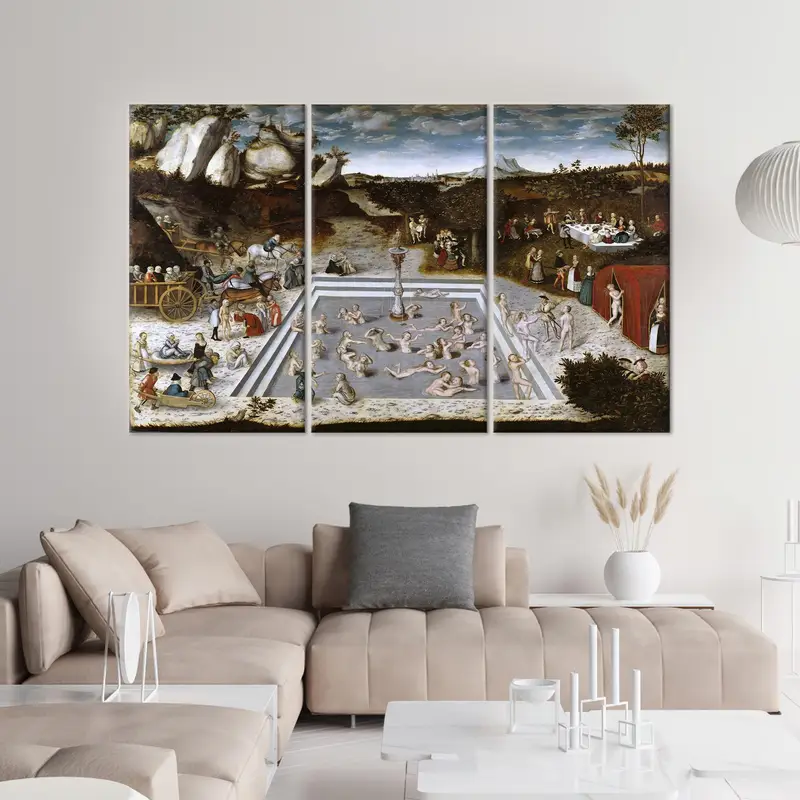 モダンな抽象キャンバス: クラーナッハにインスピレーションを得たトレンディな超現実的なアート