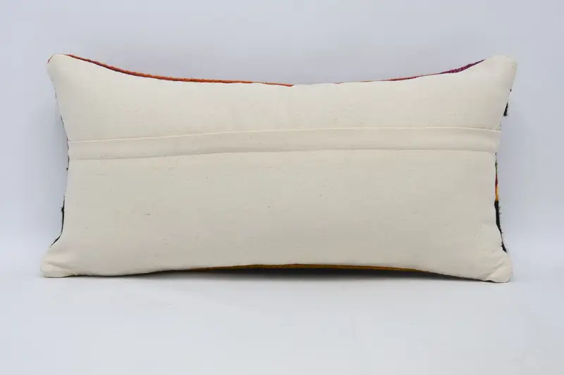Bolster Cushion, Vintage Pillow, Throw Kilim Pillow, Kilim Cushion Sham, 12x24 Black Pillow Cover, Lounge Throw Cushion Case, Pillow Sham - 6