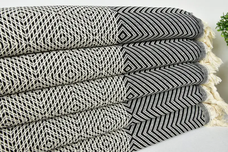 Home Gift, Decorative Bedspread, Custom Wedding Gift From Bridesmaid, Wedding Favors, Bridesmaid Gifts, Throw Blanket, 92x80 Cotton Diamond Towel - 3