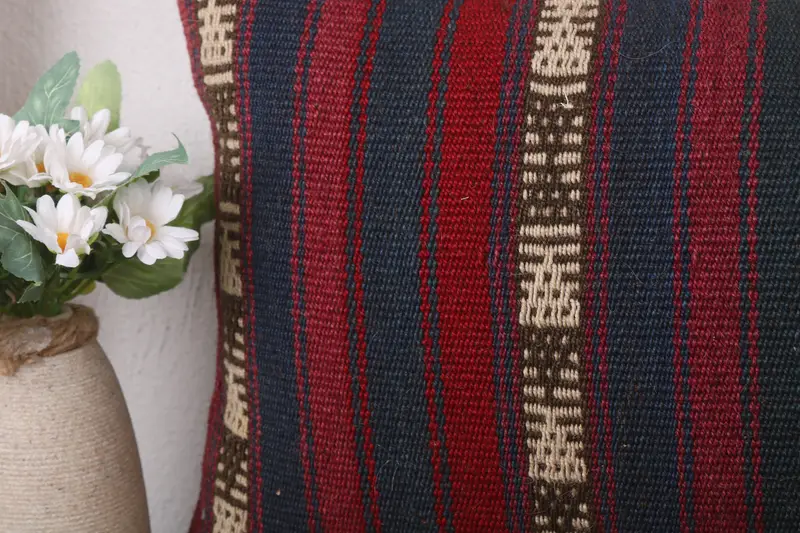 12x24 Red Cushion Cover, Cushion, Crochet Pattern Pillow Case, Pillow for Sofa, Throw Kilim Pillow, Boho Chic Pillow Sham, Turkish Pillow - 3