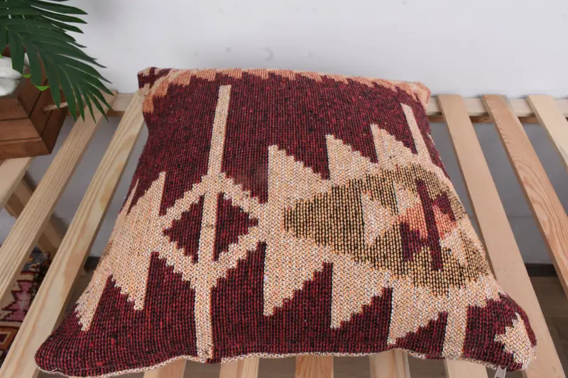 20x20 Red Pillow Case, Cushion, Vintage Kilim Pillow, Handmade Kilim Cushion, Chair Pillow, Handmade Throw Pillow Cover, Gift Pillow - 8