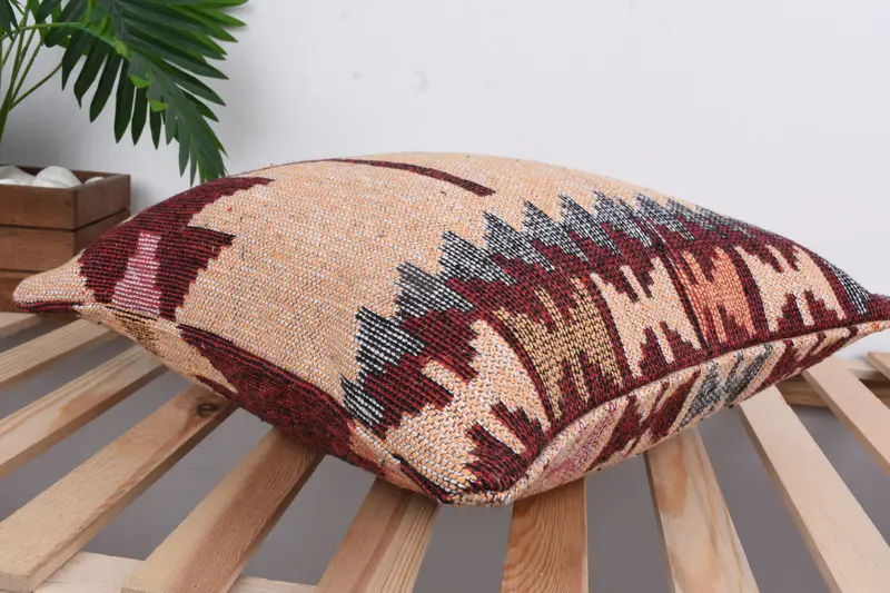 20x20 Red Pillow Case, Cushion, Vintage Kilim Pillow, Handmade Kilim Cushion, Chair Pillow, Handmade Throw Pillow Cover, Gift Pillow - 6