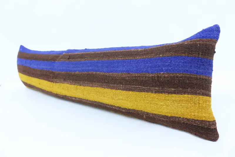Vintage Pillow, Handmade Kilim Cushion, 12x48 Blue Pillow Case, Accent Pillow Cover, Kilim Pillow Cover, Sofa Pillow Case, Pillow Cover - 4