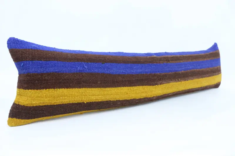 Vintage Pillow, Handmade Kilim Cushion, 12x48 Blue Pillow Case, Accent Pillow Cover, Kilim Pillow Cover, Sofa Pillow Case, Pillow Cover - 3