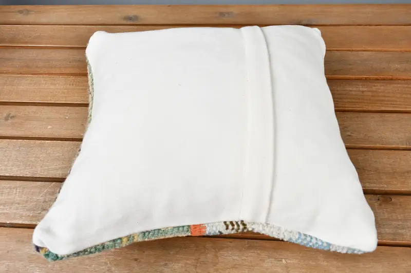 Pillow for Sofa, Handmade Kilim Cushion, Handmade Pillow, Couch Pillow Case, Cushion, 12x12 Blue Pillow Cover, Antique Pillows, Knitted Pillow Case - 5