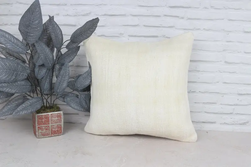 Home Decor Pillow, Vintage Kilim Throw Pillow, Bolster Cushion Cover, Cushion Cover, Kilim Pillow Cover, 20x20 White Cushion Case - 1
