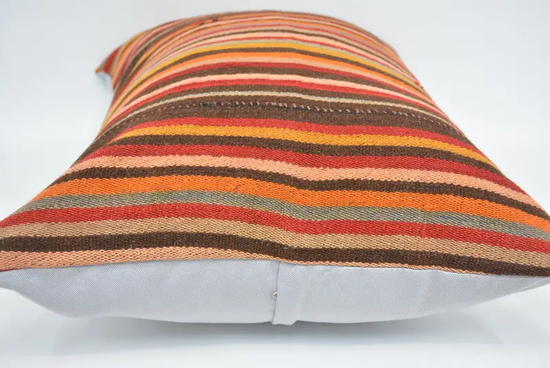 Turkish Corner Cushion, Vintage Pillow, 20x28 Brown Cushion Cover, Kilim Cushion Sham, Pattern Throw Pillow Cover, Home Decor Pillow, Pillow Sham - 5