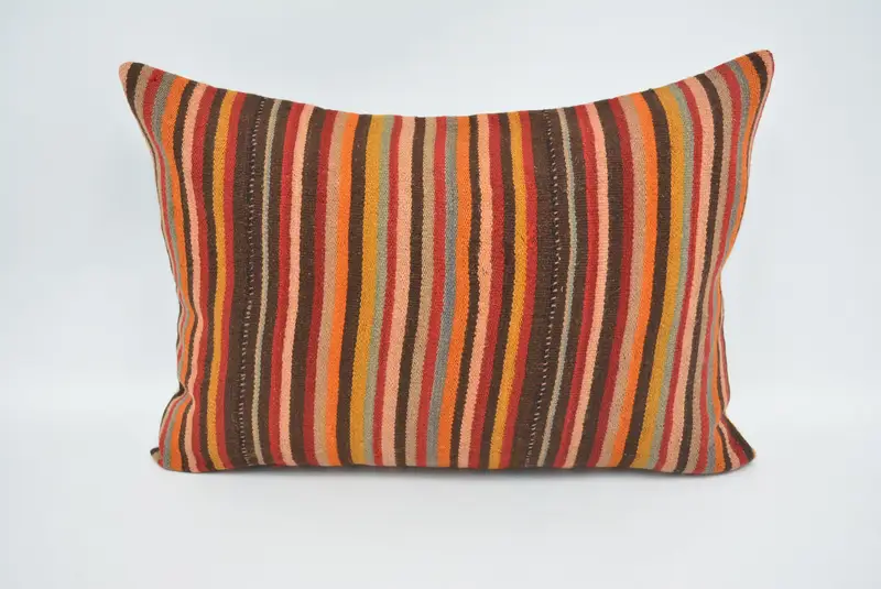 Turkish Corner Cushion, Vintage Pillow, 20x28 Brown Cushion Cover, Kilim Cushion Sham, Pattern Throw Pillow Cover, Home Decor Pillow, Pillow Sham - 1