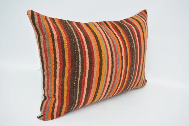 Turkish Corner Cushion, Vintage Pillow, 20x28 Brown Cushion Cover, Kilim Cushion Sham, Pattern Throw Pillow Cover, Home Decor Pillow, Pillow Sham - 3
