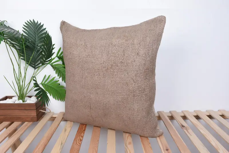 Vintage Kilim Pillow, Cushion Case, 28x28 Brown Pillow Sham, Handmade Throw Pillow Cover, Antique Pillows, Vintage Kilim Throw Pillow - 5