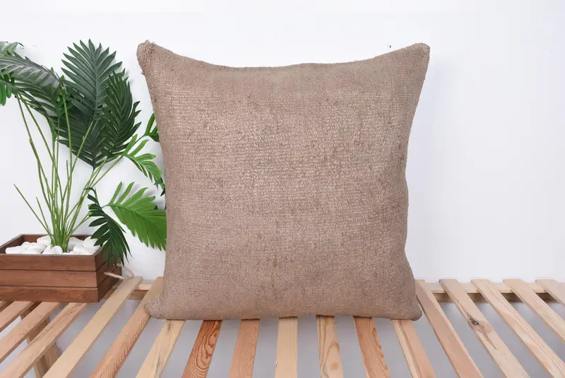 Vintage Kilim Pillow, Cushion Case, 28x28 Brown Pillow Sham, Handmade Throw Pillow Cover, Antique Pillows, Vintage Kilim Throw Pillow - 1