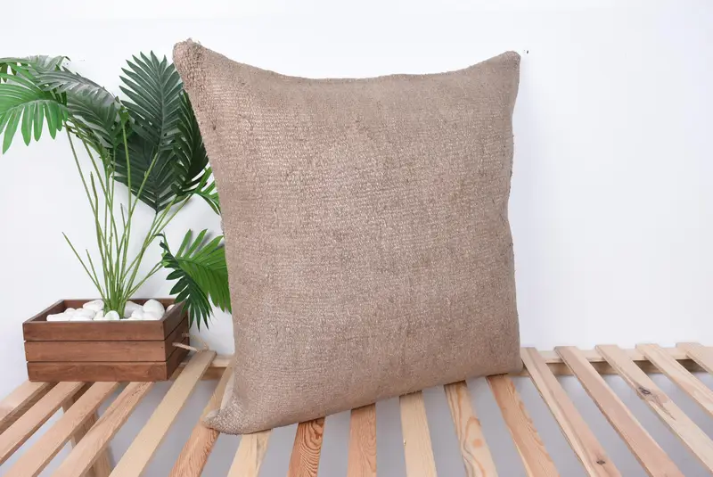 Vintage Kilim Pillow, Cushion Case, 28x28 Brown Pillow Sham, Handmade Throw Pillow Cover, Antique Pillows, Vintage Kilim Throw Pillow - 4