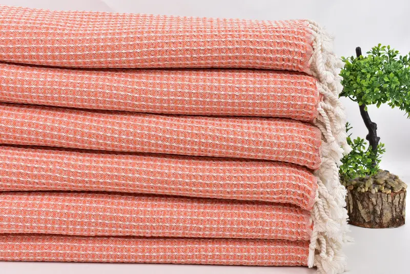 Organik havlu, büyükanne hediyesi, Türk havlu, el yapımı hediye, nedime havlu, 68x36 pamuk waffle havlu, Bachelorette Favors Beach, En İyi Düğün Hediyesi - 3