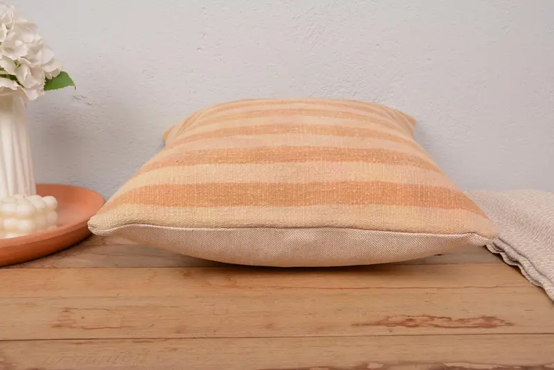 Crochet Pattern Pillow, 16x16 Beige Pillow Sham, Gift Pillow, Ethnic Pillow Sham, Boho Pillow, Kilim Pillow, Pillow Cover, Bed Pillow Case - 5
