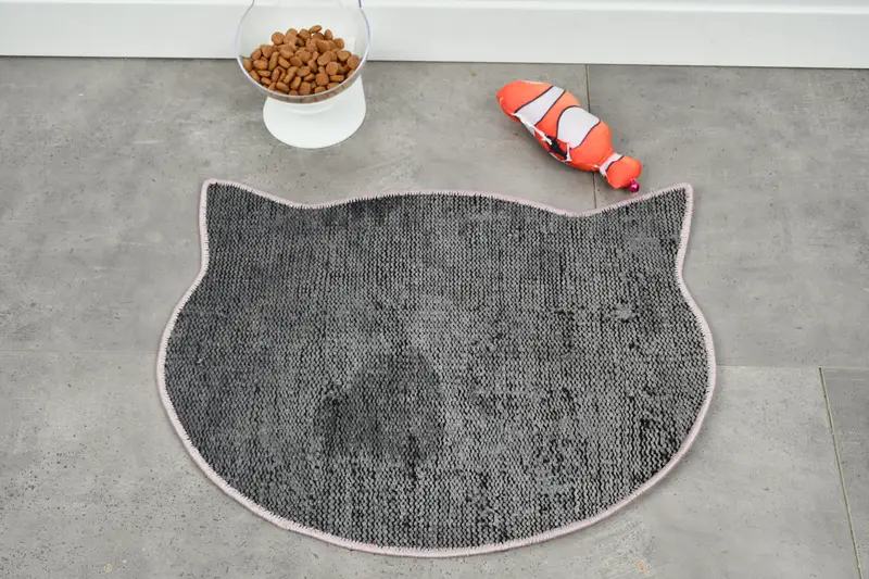 Böhmisches rundes Tischset aus Wolle, traditionelles Schwarz-Schwarz-Design