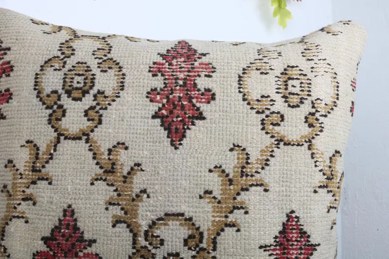 28x28 White Pillow Cover, Turkish Corner Pillow Sham, Antique Pillows, Cushion Cover, Kilim Cushion Sham, Boho Pillow Sham Cover, Bed Pillow Case - 5