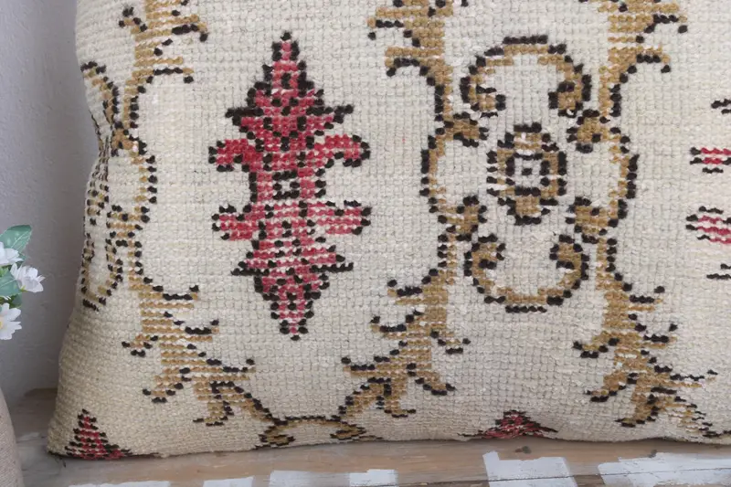 28x28 White Pillow Cover, Turkish Corner Pillow Sham, Antique Pillows, Cushion Cover, Kilim Cushion Sham, Boho Pillow Sham Cover, Bed Pillow Case - 3