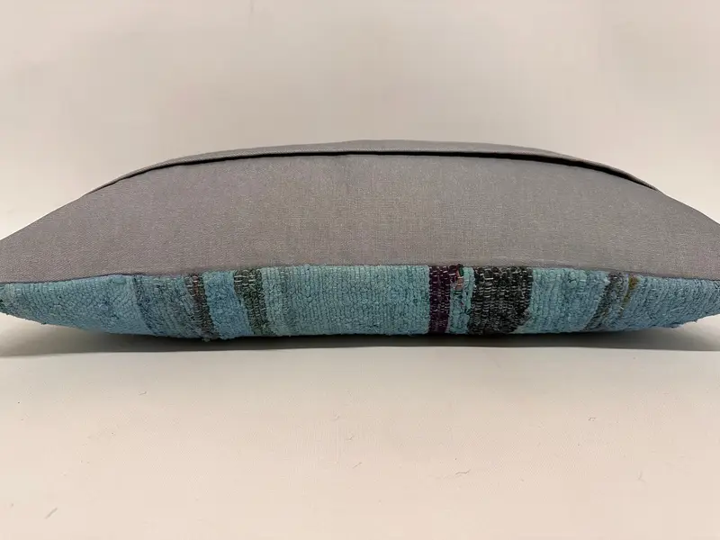Home Decor Pillow, Ikat Pillow, Pillow Sham, 12x24 Blue Cushion Case, Pillow for Sofa, Handmade Kilim Cushion, Shabby Chic Pillow Sham - 7