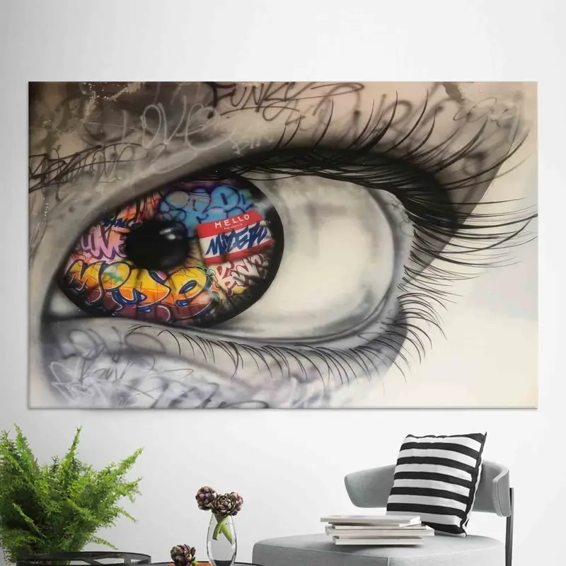 Abstrakte Augenleinwand: Bunter, eleganter und künstlerischer Druck
