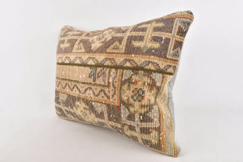 Neutral Throw Cushion Case, Antique Pillows, Kilim Pillow, Christmas Cushion, Pillow Cover, Pillow for Sofa, 20x28 Brown Pillow Case - 4