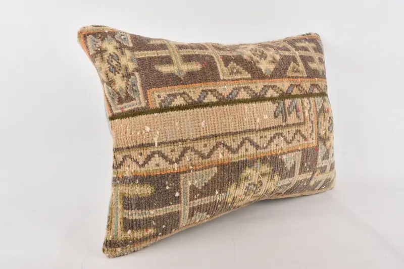 Neutral Throw Cushion Case, Antique Pillows, Kilim Pillow, Christmas Cushion, Pillow Cover, Pillow for Sofa, 20x28 Brown Pillow Case - 3