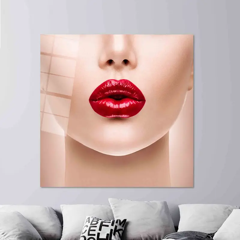 赤い唇キャンバス: エレガント、セクシー、エロティックな女性アート プリント