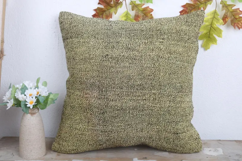 Kilim Pillow Cover, 18x18 Brown Pillow Case, Kilim Cushion Sham, Handmade Rug Seat Cushion Cover, Patio Pillow Case, Pillow Sham, Boho Pillow - 2