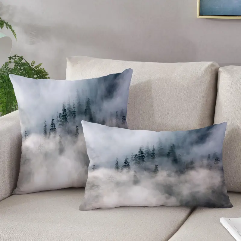Mountainscape Printed Pillow: Nature's Serenity in Your Home