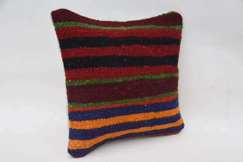 Cushion, Car Cushion, Ethnical Kilim Rug Pillow, Boho Pillow, 12x12 Red Pillow Sham, Handmade Kilim Cushion, Custom Cushion - 2