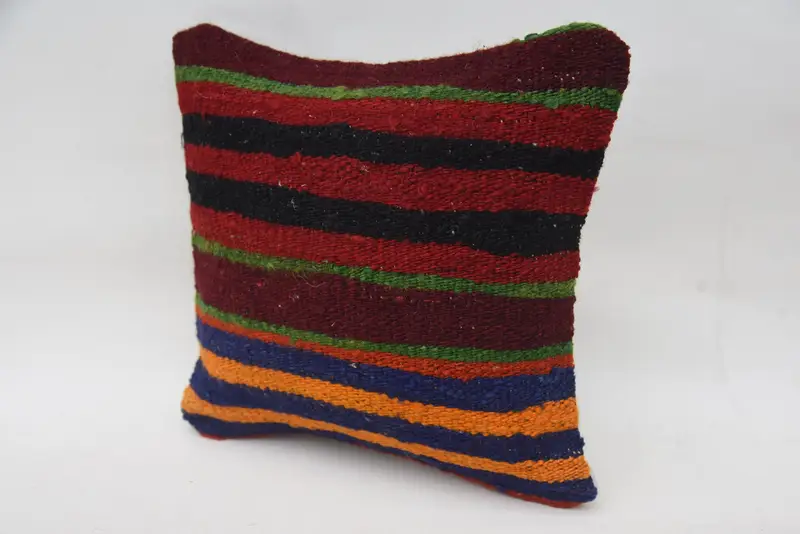 Cushion, Car Cushion, Ethnical Kilim Rug Pillow, Boho Pillow, 12x12 Red Pillow Sham, Handmade Kilim Cushion, Custom Cushion - 3